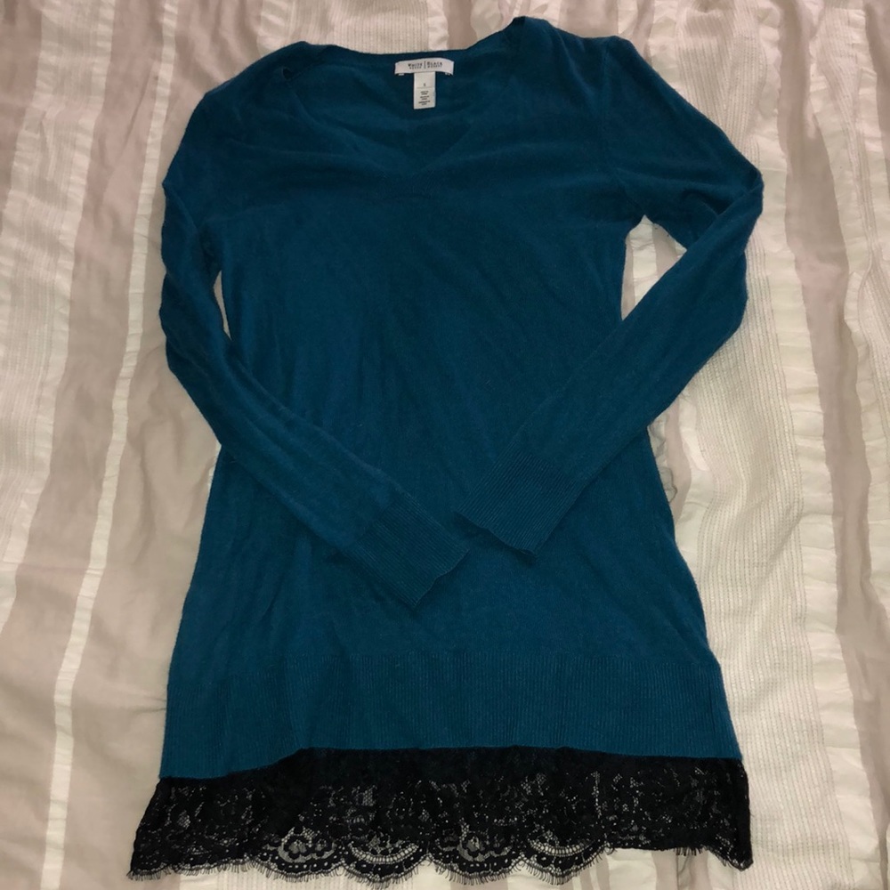 WHBM Lace Hem Sweater